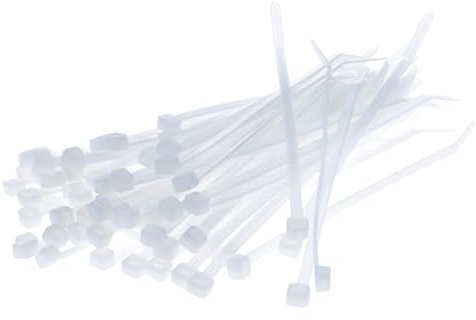 Kalitec Lot de 100 serre-câbles naturels 140 mm x 2,5 mm I Serre-câbles résistants aux UV I Serre-câbles transparents I Lot de serre-câbles blanc/naturel I 140 mm, résistance à la traction 8 kg