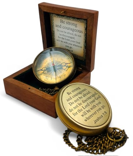 KHUMYAYAD- Antiker Kompass aus Messing. Taufgeschenke für Jungen, Konfirmationsgeschenke, Erstkommuniongeschenke für Jungen, Geschenke zur ersten Versöhnung, religiöse Geschenke für Männer