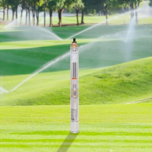 Wasserpumpe 230V Tiefbrunnenpumpe mit Druckschalter & Hebeseil, Brunnenpumpe Edelstahl Tauchpumpe Brunnen Pumpe IP68 (Max. Förderhöhe 70m, Max. Durchfluss 80L/min)