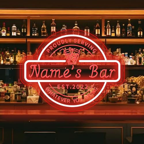 Personliga neonskyltar för bar, rum, grotta, barskylt, LED-neonljus för män, pappa-presenter, justerbar, anpassningsbar, bryggeri, öl, upplysta skyltar för män