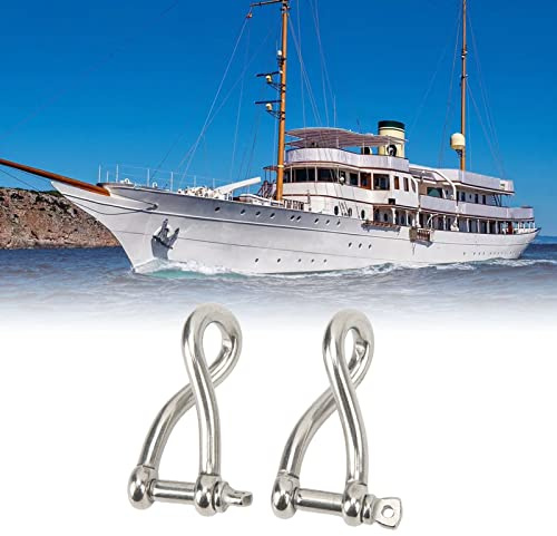 lvifloae 2 pièces 10mm goupille à vis Manille torsadée 316 en Acier Inoxydable Haute résistance pour Bateau de pêche Yacht