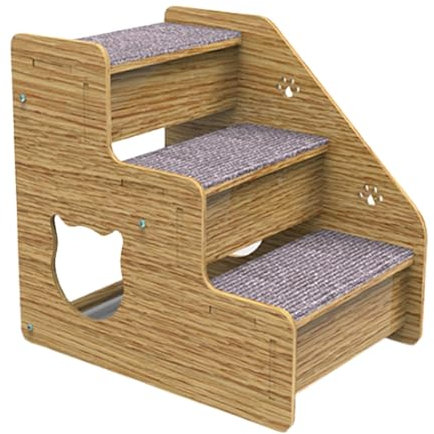 Stufen für Hundebetten – Hundetreppen, Treppen für hohe Betten | 3-stufige Haustiertreppe und Rampe aus für mittlere/kleine Hunde, alte Katzen, tragbare rutschfeste Haustierstufen, Hunde-/Katzenl