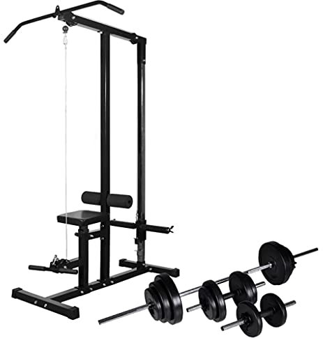 ShGaxin Kraftstation mit Gewichten und Hanteln, 30,5 kg, Muskeltrainingsgerät, Bauchbank, Hantelbank für Muskeltraining, Fitnessstudio zu Hause, Hantelbank
