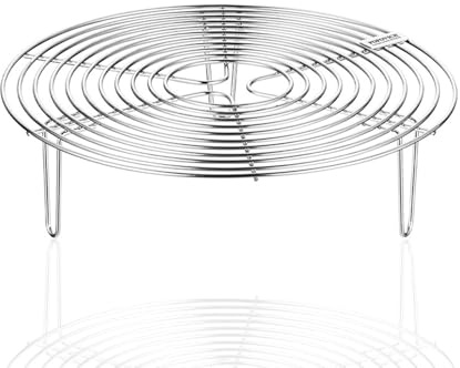 Docache Acier Inoxydable Steamer Rack Rond, pour la Cuisson, Grille d'insertion en Acier Inoxydable Support de Cuisson, Cuiseur Vapeur Insert Grille à gâteaux (18 x 7cm)