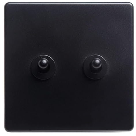 ApuaVireo&Co Interruptor de luz de latón Interruptor de Pared Simple Antiguo de 1 a 4 entradas y 2 vías, Tipo 86, Manual intermedio Antiguo(2 Gang)