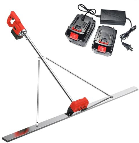 Grattoir éLectrique pour BéTon Outil de Finition du béton, Outil de Vibration du béton, Batterie sans Fil, niveleur de béton, règle de nivellement, 3 000 à 6 000 TR/Min, Chape de Ciment de 1