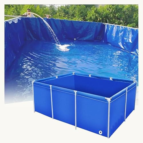Faltbarer Fischteich für den Außenbereich, aus PVC, tragbar, mit Rahmen, ideal für Fische, Innen- und Außenbereich, perfekt für Bewässerung und Dekoration