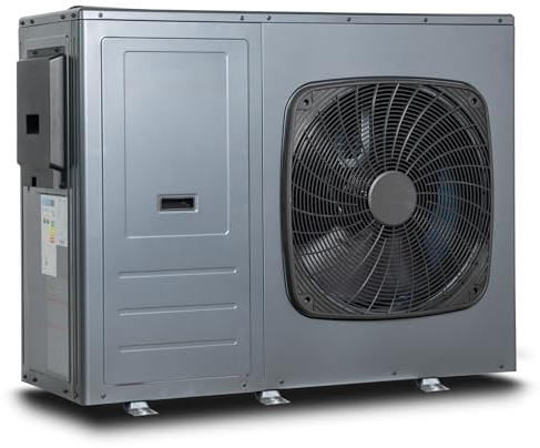 Smad Pompa di Calore, 10 KW, COP 4.8, R290 A+++, Raffreddamento, Acqua Calda, Riscaldamento, Monoblocco, con WiFi, Antigelo, Modalità Silenziosa, con Riscaldamento Elettrico