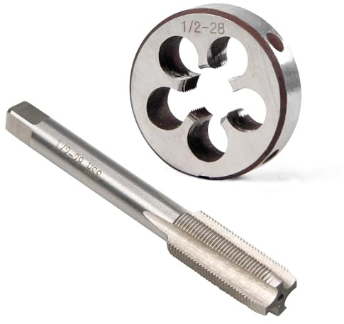 YUEARN Ensemble de tarauds et filières UNEF 1/2-28, 1/2 x 28 HHS Machine Tap Die Set Right Hand Tap and Round Thread Die