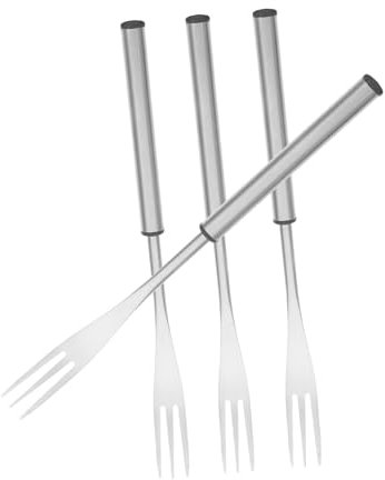 DINHEAROM 4 Pièces Fourchettes à Fondue Acier Inoxydable avec Poignées Résistantes Chaleur pour Fromage Chocolat et Barbecue Accessoire de Cuisine Polyvalent pour Repas Famille et