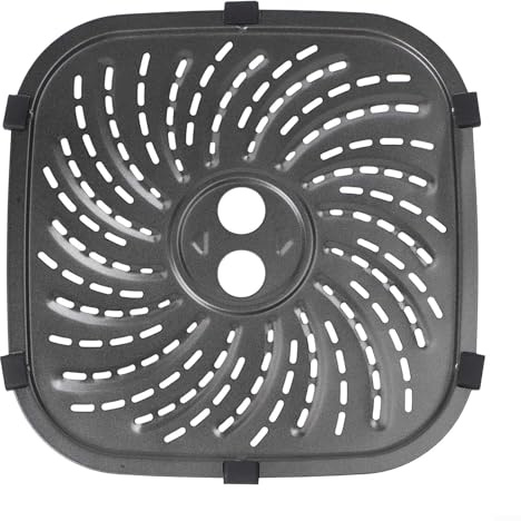 Placa de parrilla de freidora de aire de alto rendimiento de 8 cuartos para PowerXL para Vortex Pro Bandeja de acero al carbono con función fácil de limpiar (24 x 24 cm)