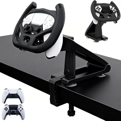 PS5 Gaming Racing Wheel for PS5/PS5 Elite Controllers, Meagadream Steering Wheel Stand with 4 Table Suction Cup for Sony PlayStation 5 Dualsense Controller Accessories (Controller Not Included)
