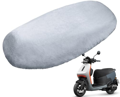 Sitzbezug für Motorradsitz, warm und weich, aus Plüsch, atmungsaktives und warmes Kissen, für Quad, Moped, Scooter, Abenteuer, Outdoor, Schnee, kaltes Wetter, Arbeit