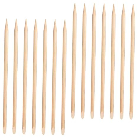 IMIKEYA Bastoncini per cuticole in legno usa e getta per unghie, 100 pezzi, doppia punta per rimuovere la pelle morta e pulire le unghie, accessori per manicure pratici per uso professionale e