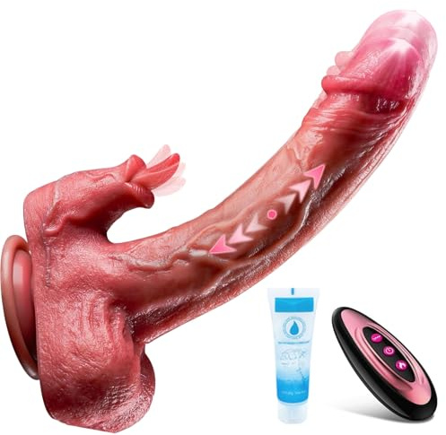 Thrusting Realistic Dildo Sex Toys, Remote Control Heating Thick Anal Dildos with Pressurized Faster 9 Telescopic & Vibrating Modes, Adult Sex Toys for Men & Women Couple Stimulation Vibrator