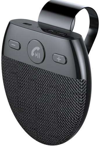 Plyisty Kit Vivavoce per Auto Bluetooth 5.0, Vivavoce con Visiera, Accensione Automatica, Altoparlante Multipunto Wireless CVC8.0, Riduzione del Rumore per una Guida, Tempo di