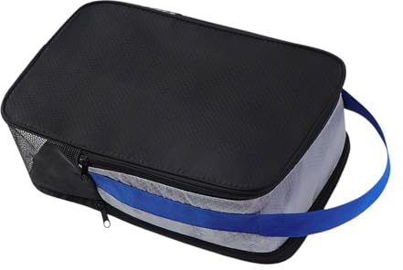 Lagige Golf-Schuh-Tragetasche, atmungsaktiv, wasserdicht, Oxford-Polyester, Organizer-Taschen für Fitnessstudio und Tennis, zweilagige Tasche, blau, Eine Größe, Mass Beauty
