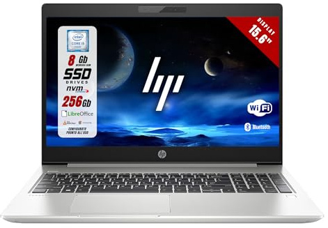 HP ProBook 450 G6 - Pc Portatile Notebook 15,6 - Intel Core i5-8265U- Ram 8GB, SSD 256 GB, Tastiera QWERTY, Win11 Pro Pornto All'uso (Ricondizionato)