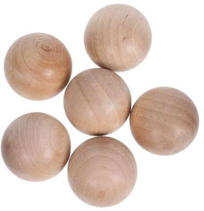 STAHAD 6 Pièces Bouchon Boule en Bois Naturel pour Carafes et Bocaux en Verre, Diamètre 30mm, Solide et Résistant, Conservation Cuisine Stockage D’épices