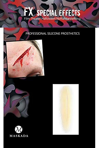Maskada SFX Make up Schnittwunde Wunden schminken Halloween Silikon Teil P3-1