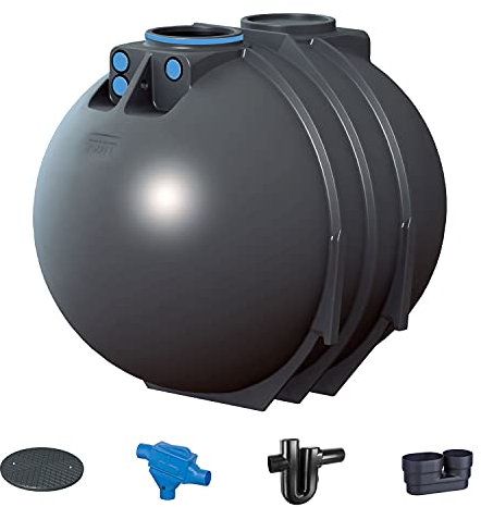 PREMIER TECH AQUA GmbH Zisterne 7600 Liter Profi Erdtank Blueline II mit Deckel, Filter, ber. Zulauf und Siphon - Kunststoff, Kunststoffzisterne, Komplettset