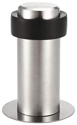sourcing map Zylindrisch Türstopper Türanschlag am Boden Montiert Klebefolien Edelstahl 80mm Hoch