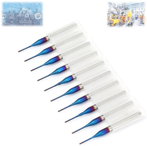 10pcs Fresa a cono Carburo di tungsteno fresa al tungsteno orafo Frese a candela Frese per router di CNC, Carburo a grana ultra fine, Fresa per intaglio con Fresas de corte