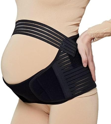 Jamila Maternity Belt Pregnancy Support Belt Lumbar Back Support Waist Band Belly Bump Brace, Relieve Back, Pelvic, Hip Pain Labour and Recovery (Black, XL)