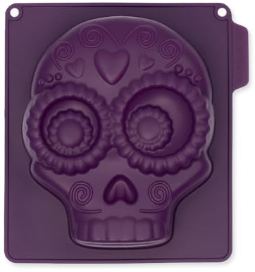 CÉCOA • Halloween-Form Totenkopf Calavera • Riesige Silikonform • Mexikanische Schädelkuchen • Antihaftbeschichtung • BPA-frei • Einfaches Herauslösen • Perfektes Kochen • 100 % lebensmittelechtes