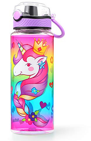 Home Tune 680ml Cute Water Bottle for Girls Boys School, Unicorn | BPA FREE Tritan, Chug Lid, Leak Proof, Easy Clean, Carry Handle