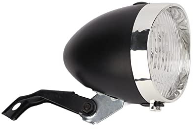 Bike Front Light, 3 LED Mountain Bike Headlight Vintage Front Light with Bracket, Bicycle Headlight Safety Warning Night Light Bike Decoration for Cycling, Camping, Backpack(Black)