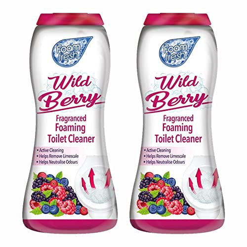 JMS we create smile (Set of 2) - Wild Berry Fragranced Foaming Toilet Cleaner Foam Powder - Limescale Remover for Kitchen Water Pipe Sewer Drains & Toilet Cleaning Odour Remover
