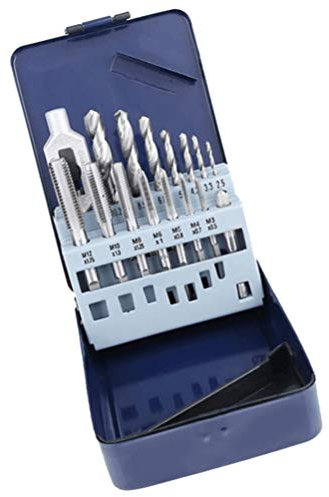 YyDDs Juego de brocas métricas, 1 juego de herramientas de roscado métricas, herramienta de mano, juego de herramientas de roscado de acero aleado, broca con caja de almacenamiento, juego de
