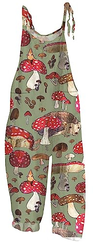 AMhomely Baggy Dungarees for Women UK Wide Legs Jumpsuits Sleeveless Linen Playsuits Flora Print Baggy Jumpsuits Loose Fit Comfort Overalls Long Trousers Harem Playsuits with Pocket Office Work