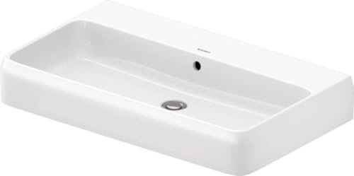 Duravit Qatego Aufsatzwaschtisch, 800x470mm, mit Überlauf, Unterseite glasiert und geschliffen, 2382800028, Farbe: Weiß