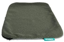 Manuly Hundematten Bezug in Größe S (60x40cm) olivgrün Teddy | Hunde Reisedecke für Indoor & Outdoor | Waschbar bei 30° | Kuscheliger Bezug passend Isomatte