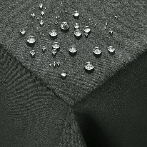 Deconovo Outdoor Tischdecke Abwaschbar Gartentischdecke Wetterfest Grau Tischdecken 240x140 cm Leinenoptik Tischwäsche Lotuseffekt Tischtuch Rechteckig Fleckschutz für Esszimmer Küche Garten Balkon