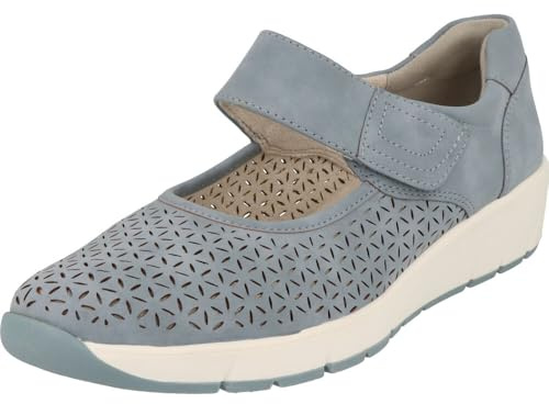 Jana dam halvskor med kardborreband, veganska sneakers, denim, 41 EU, Denim, 41 EU
