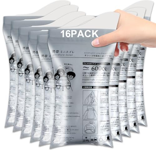 KFDDRN Urine Bags for On the Go Women/Men, Pack of 16 700 ml Disposable Urine Bags for Camping, Travel, Car, Travel, Outdoor, Emergency Toilets, On the Go for Pediatric Patients and Pregnant Women
