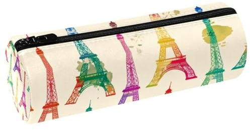 VAPOKF Trousse à crayons colorée en cuir Tour Eiffel de Paris pour ranger des stylos, des pièces de monnaie, des cosmétiques, des cosmétiques, des fournitures de bureau, des élèves, multicolore,