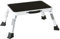 BONTEC 3-Level Height Adjustable Folding Step Stool with Anti-Slip Platform and Thick Rubber Feet, Portable Ladder for Adults and Children, Supports up to150kg for Kitchen, Bedroom, Office, White