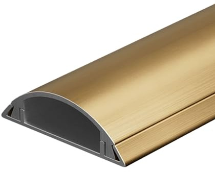 YLLSMGS Kabelkanal Boden Flach 100cm Lang Starke Selbstklebende Kabelkanal Holzoptik für Büros Wohnungen Lagerhallen Außenhöfe(Gold,28 * 10mm/1.1 * 0.39in)