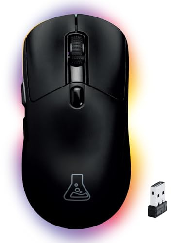 The G-Lab – Kult Titanium – Kabellose Gaming-Maus Bluetooth / 2.4 GHz/Kabel – Triple-Modus, 100h Akkulaufzeit, RGB, 12.000 DPI – 100% personalisierbare für PC, PS4,PS5,Xbox – New