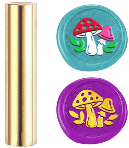 DELORIGIN Pilze Mini Messingstempel Pistole Wachssiegel Siegelstempel Personalisiert Vintage 15mm Siegelstempel Für Hochzeitseinladungen Umschläge Weihnachten Weinverpackung Hochzeit