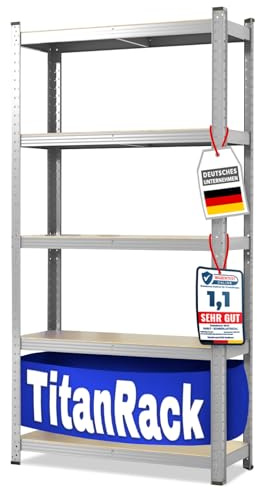 etm Schwerlastregale – Garage, Keller, Werkstatt - Steckregal, Lagerregal, Kellerregal - Hohe Traglast & Verstellbare Böden (Verzinkt, 180 x 90 x 45 cm)