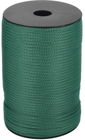 QUARKZMAN Cuerda de Polipropileno Hueca Hilo 4mm x 100m Verde Profundo | Cordón Trenzado Cuerda Trenzada Escalada para Tendedero Exterior Camping Senderismo Sujeciones Bricolaje