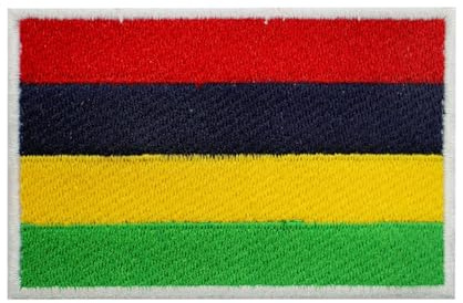 Mauritius Länderflagge Patch zum Aufbügeln bestickt Applikation Patch Mauritius Länderflagge zum Aufbügeln oder Aufnähen