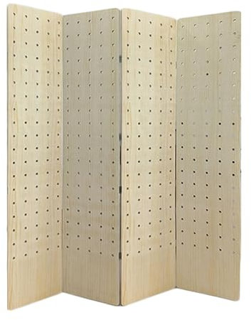 CVERTHAF Panel Divisor de ambientes de Tablero Perforado, mampara de exhibición de Tablero Perforado Plegable, Pared divisoria de ambientes con Estante de Almacenamiento, para joyería, Bazar, dormito
