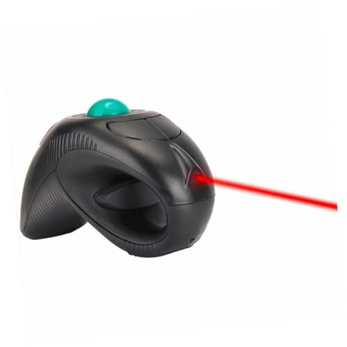 DOITOOL Souris Ergonomique sans Fil 2.4g à Boule de Commande par Pouce, Portable Port USB, Plastique Noir, 5 Boutons, pour Ordinateur Portable