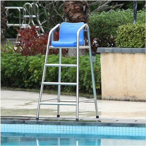 JYHHGDS Hoher Hocker, oberirdische Poolleiter, Rettungsschwimmerstuhl für Schwimmbäder mit Schirmloch, Abnehmbarer Schiedsrichterstuhl für den Pool, Strand, Garten, Hinterhof (150 cm hoch)
